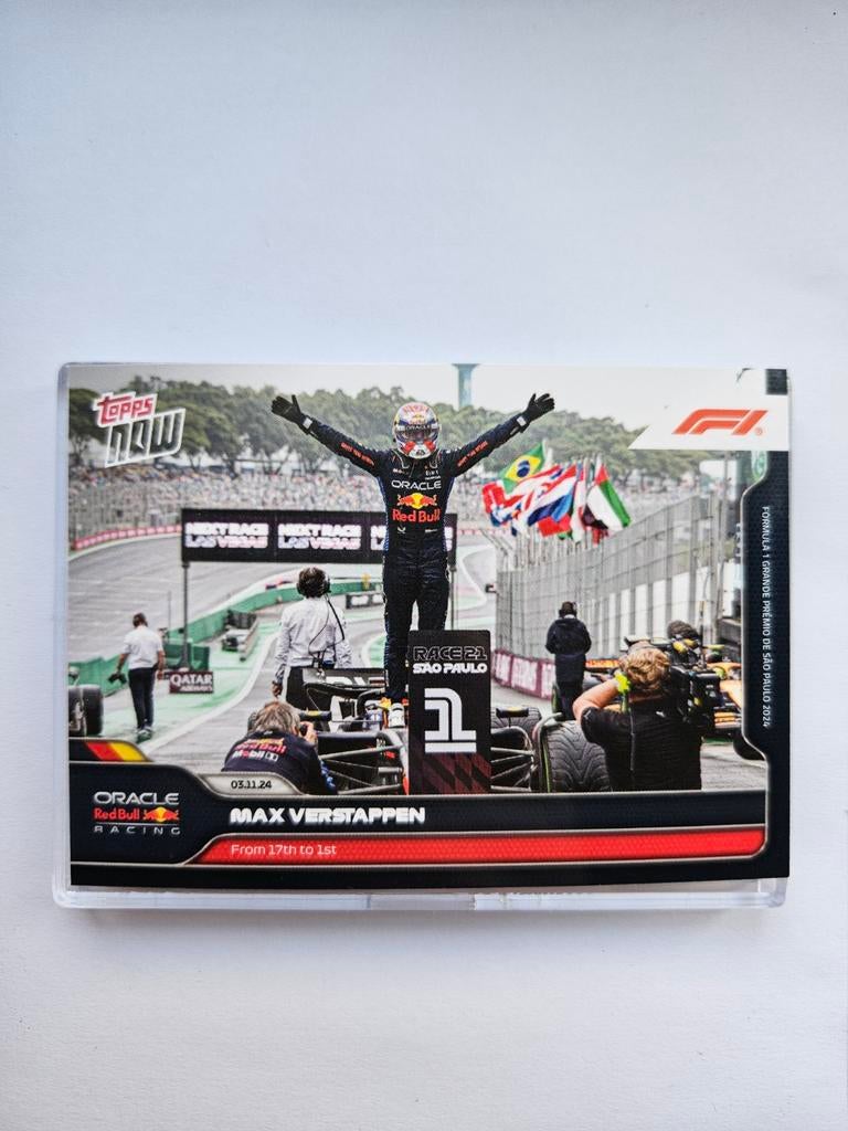 Topps Now Max Verstappen F1 - São Paulo 2024 (5 keer), Ophalen of Verzenden, Zo goed als nieuw, Overige sporten, Spelerskaart