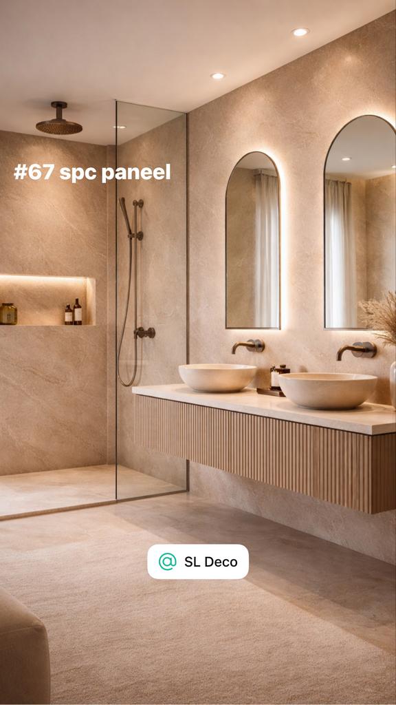 SPC beige Wandpaneel voor Badkamer Douche - Diverse Designs, Ophalen of Verzenden, Nieuw, Overige typen