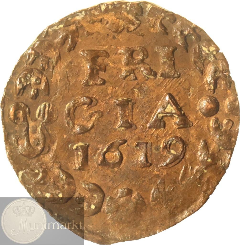 Reckheim - Duit 1619, Ophalen of Verzenden, Vóór koninkrijk, Overige waardes, Losse munt