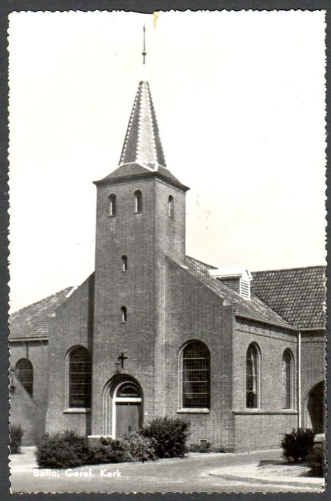 Oude Ansicht - Baflo Geref. Kerk - Gr., Ophalen of Verzenden, 1940 tot 1960, Ongelopen, Groningen