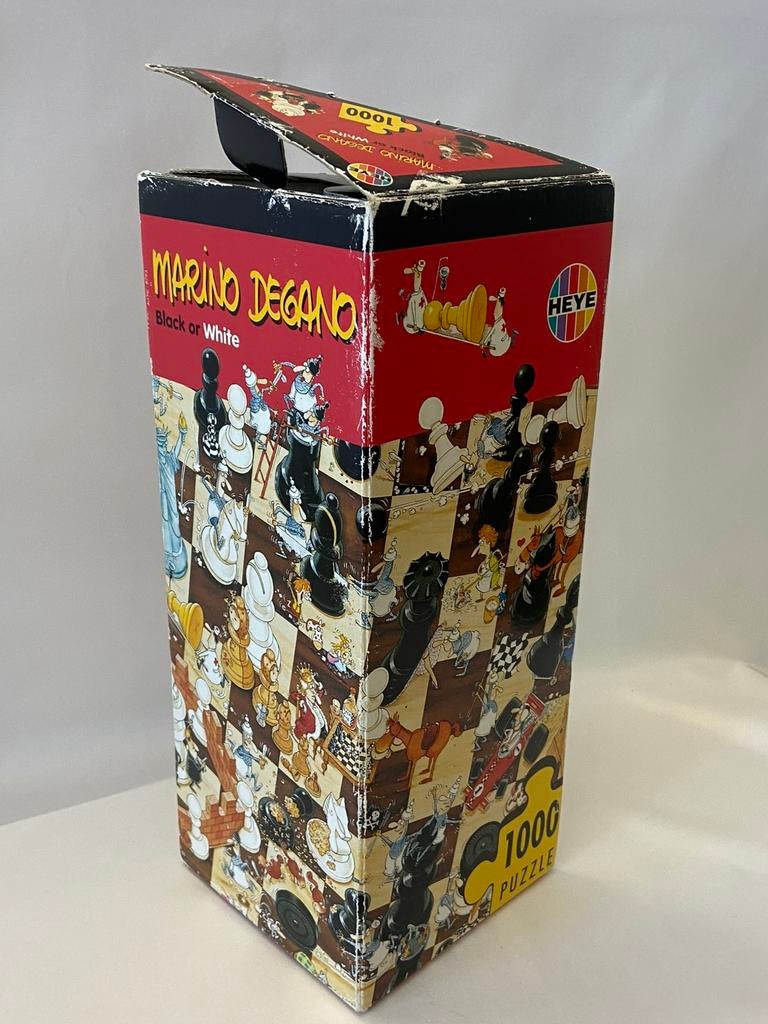 HEYE puzzel driehoekdoos Marino Degano Black and White, Hobby en Vrije tijd, Denksport en Puzzels, Ophalen of Verzenden, 500 t/m 1500 stukjes