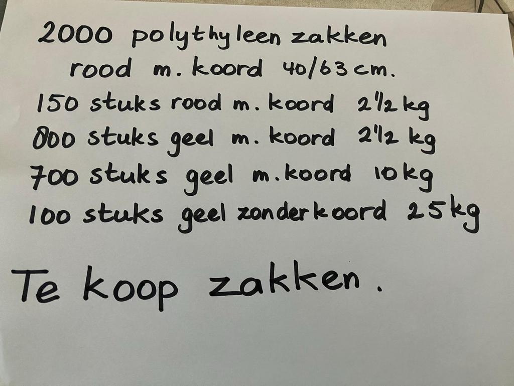 Diverse partij polyethyleen zakken, Doe-het-zelf en Verbouw, Verwarming en Radiatoren, Ophalen, Nieuw, Overige typen