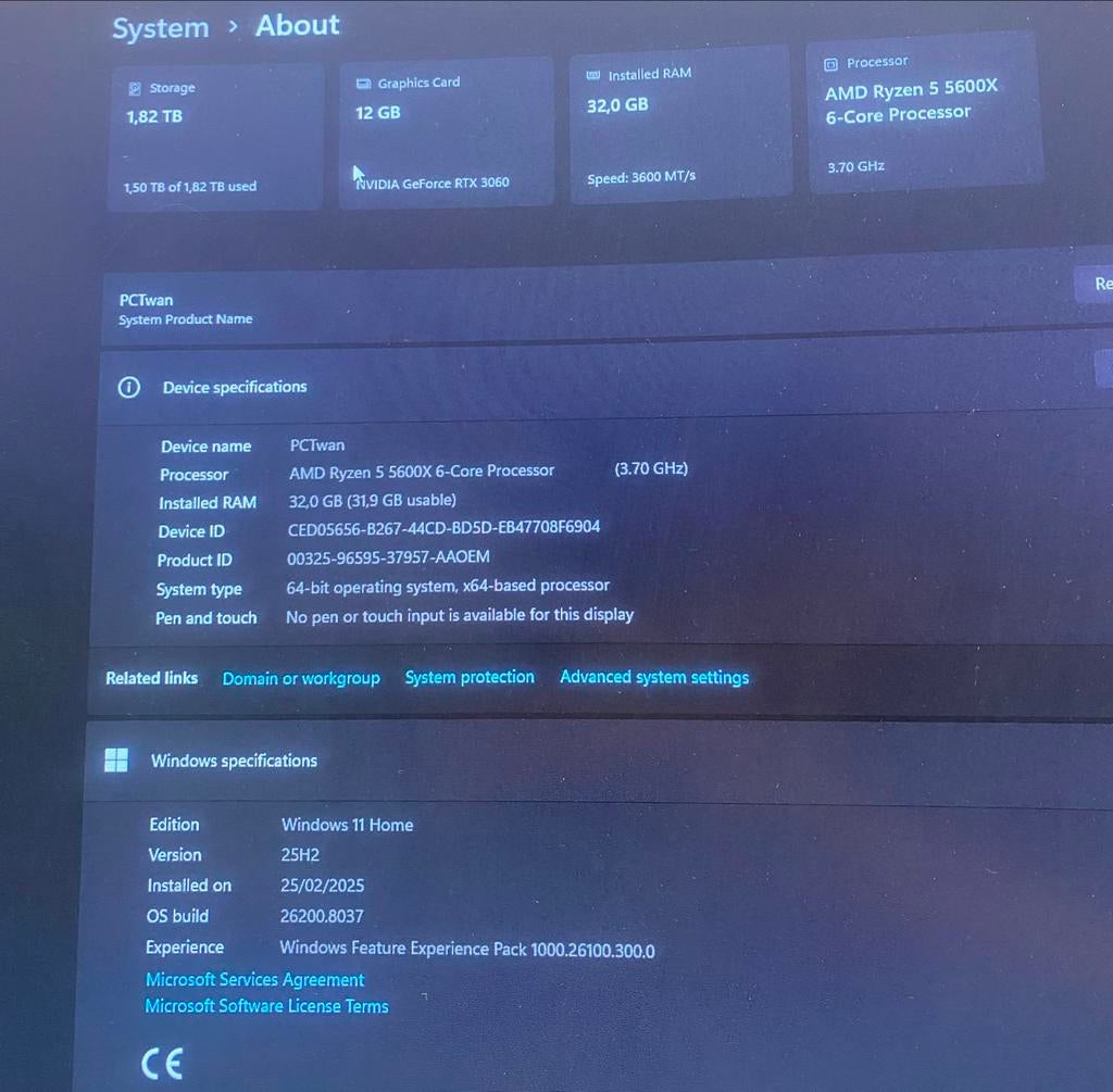 Krachtige Gaming PC - AMD Ryzen 5 5600X, RTX 3060, 32GB RAM, 32 GB, Ophalen of Verzenden, Zo goed als nieuw, Gaming
