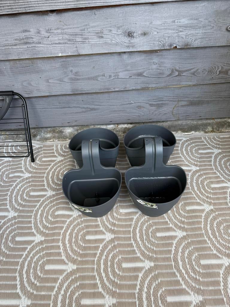 Elho Balkonbak Twin Antraciet - Set van 2, Kunststof, Gebruikt, Minder dan 30 cm, Balkon