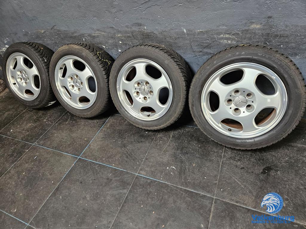6mm! Originele Mercedes E-klasse W210 16 inch velgen 5x112 A, Gebruikt, -, Banden en Velgen, All Season