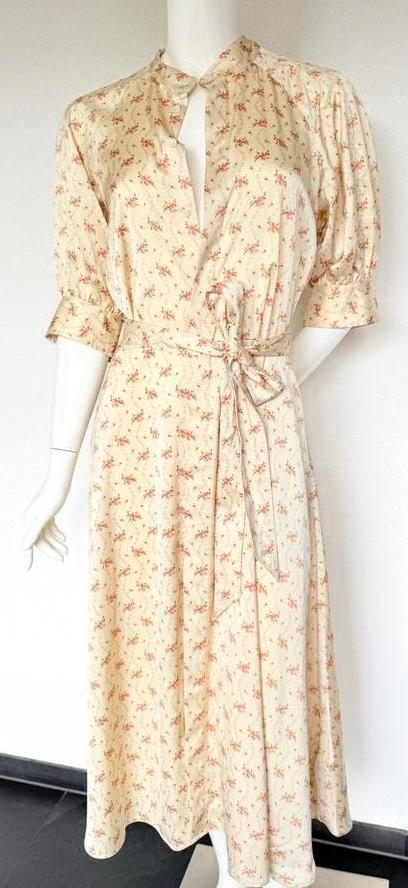 RALPH LAUREN SATIJNEN MIDI JURK, 38 (NEW €399) NIEUW 💖💖💖, Beige, Nieuw, Ophalen of Verzenden, Maat 36 (S)