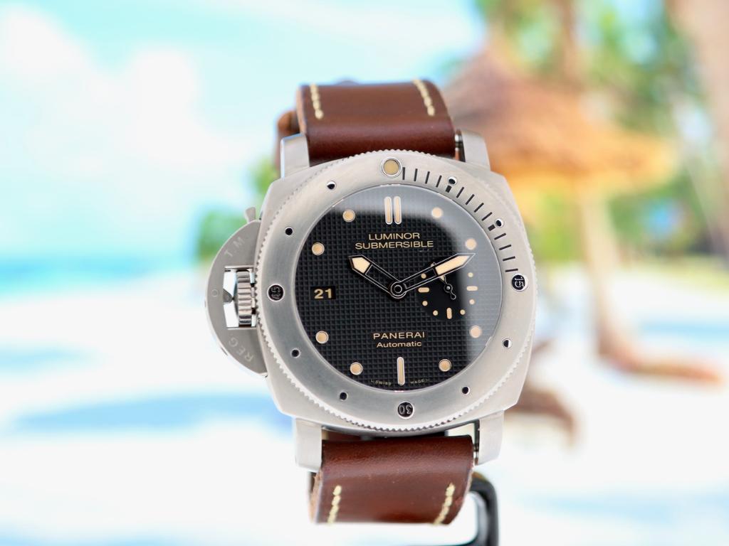 Panerai Submercible PAM00569 S.E. Lefty Briljante Staat 2014, Overige merken, Overige materialen, Leer, Polshorloge