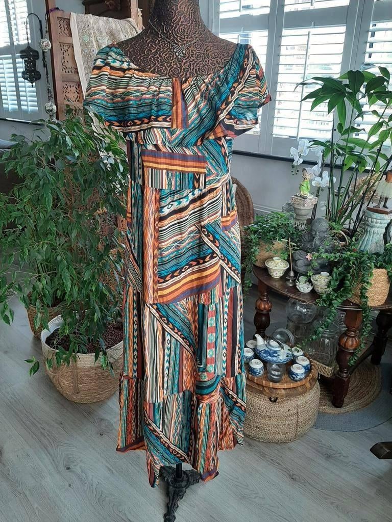 PAPRIKA!Leuke (zomer)jurk/offshoulder/Afrikaanse Wasprint L, Kleding | Dames, Jurken, Maat 42/44 (L), Nieuw, Ophalen of Verzenden