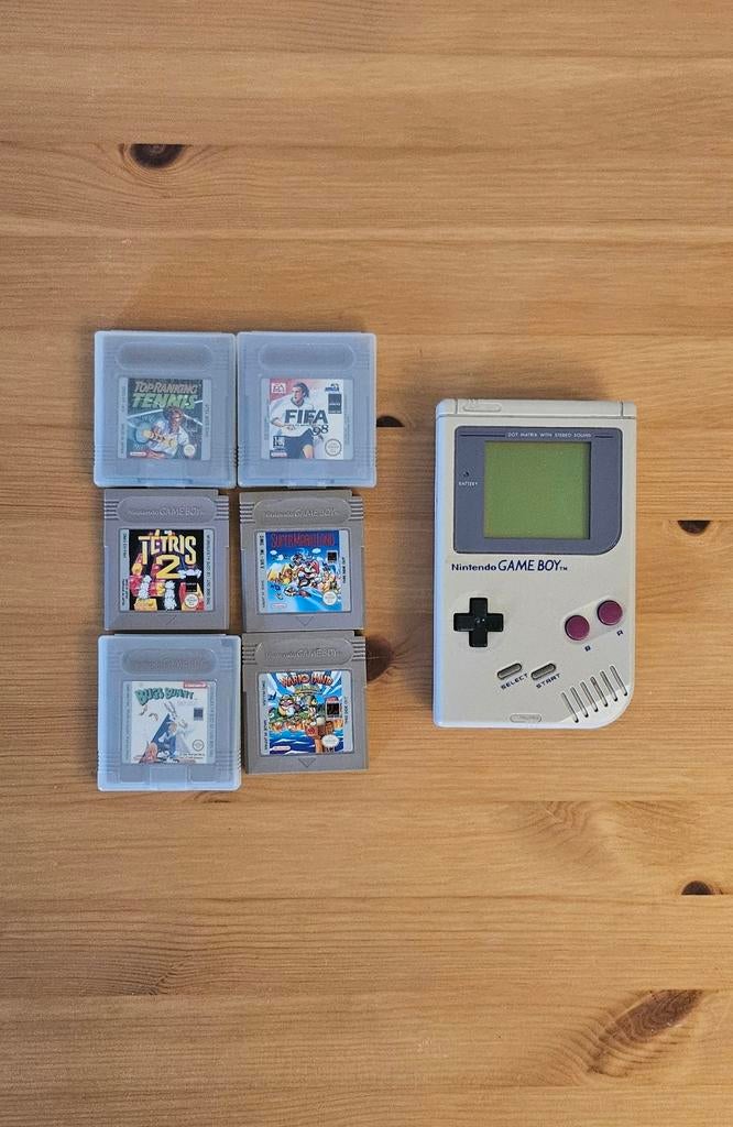 Nintendo Gameboy Classic Grijs met games, Avontuur en Actie, 1 speler, Ophalen of Verzenden, Zo goed als nieuw