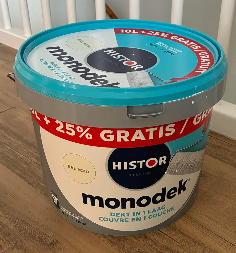 Latex monodek RAL9010, Ophalen, Wit, Nieuw, Verf