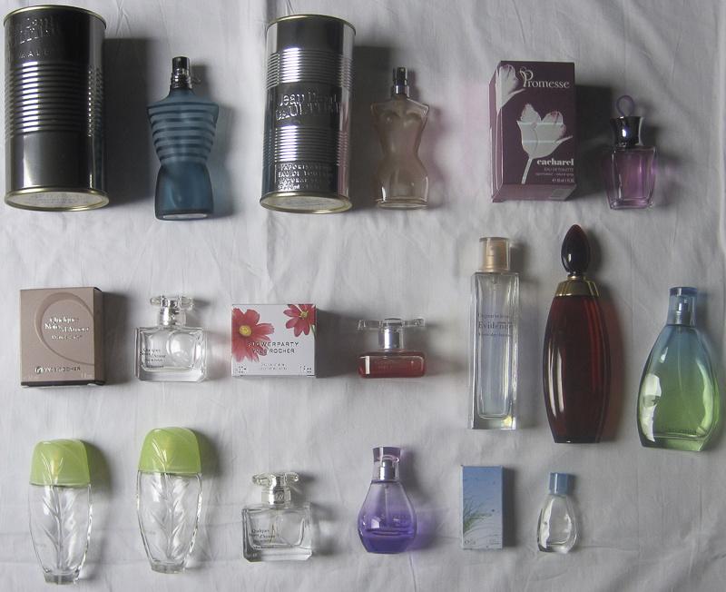 Lege parfumflessen Jean Paul Gaultier Cacharel Yves Rocher, Ophalen, Gebruikt, Parfumfles