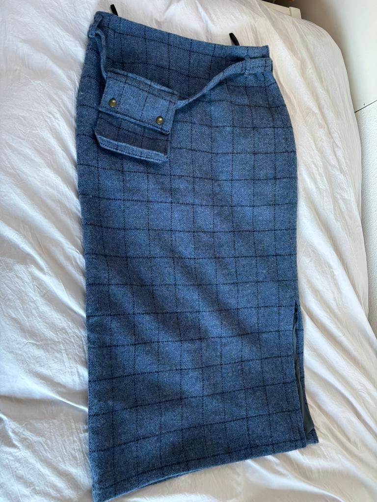 Scarva wonen maat 42 wollen rok blauw, Blauw, Maat 42/44 (L), Ophalen of Verzenden, Zo goed als nieuw