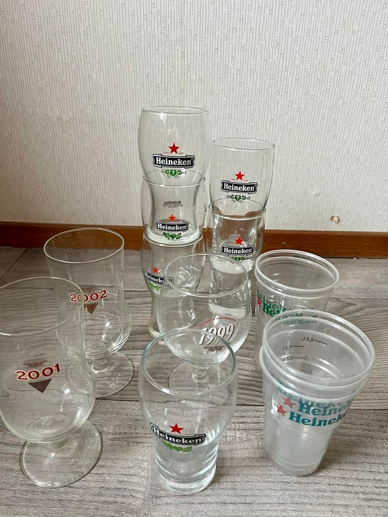Verzameling Heineken bierglazen, Verzamelen, Ophalen of Verzenden, Zo goed als nieuw, Glas of Glazen, Heineken