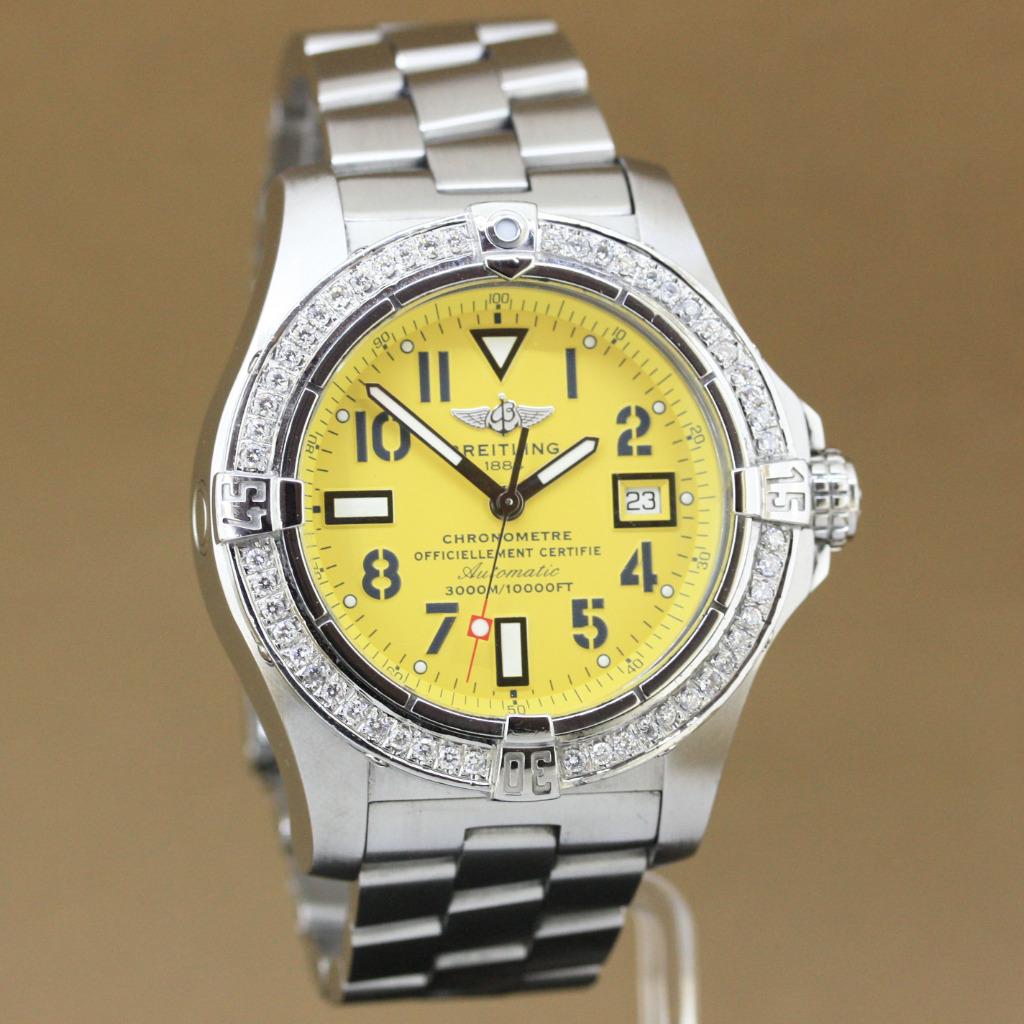 Breitling Avenger Seawolf A17330 Diamonds, Staal, Gebruikt, Staal, Breitling
