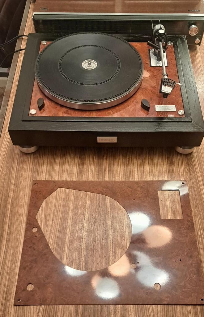 Thorens TD 160/165/166 wortelnoten faceplate, Audio, Tv en Foto, Platenspelers, Ophalen of Verzenden, Thorens