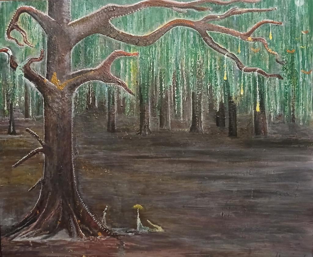 Mysterieus Bos Schilderij, Antiek en Kunst, Kunst | Schilderijen | Klassiek, Ophalen of Verzenden