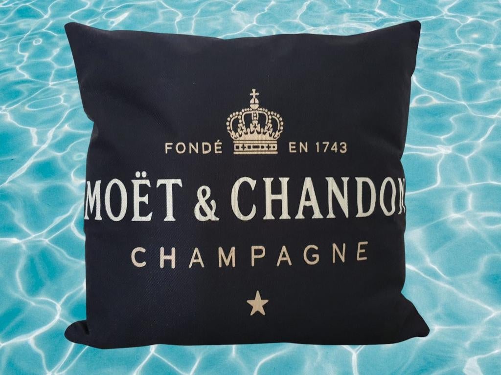 XXL kussenhoesje MOËT & CHANDON 60 x 60 LAATSTE NU 12,50, Ophalen of Verzenden, Nieuw, Zwart, Vierkant