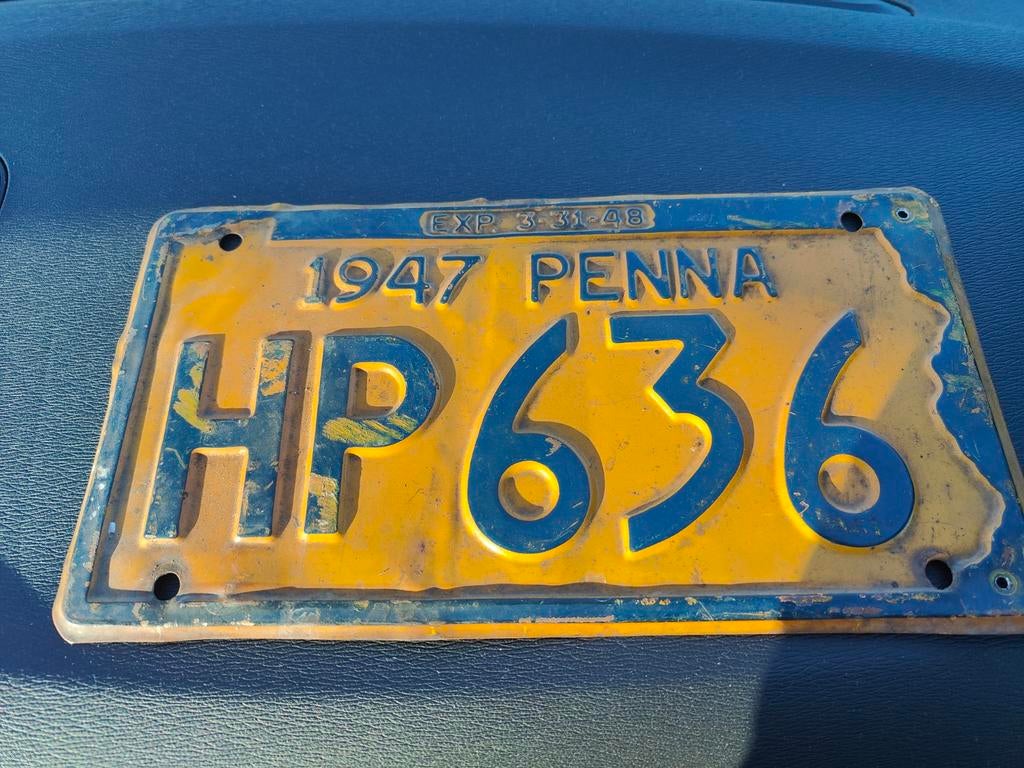 USA 1947 Pennsylvania licenseplate, Ophalen of Verzenden, Gebruikt