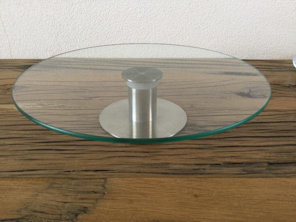 etagère rond standaard met 1 niveau poot is draaiend, Ophalen of Verzenden, Zo goed als nieuw