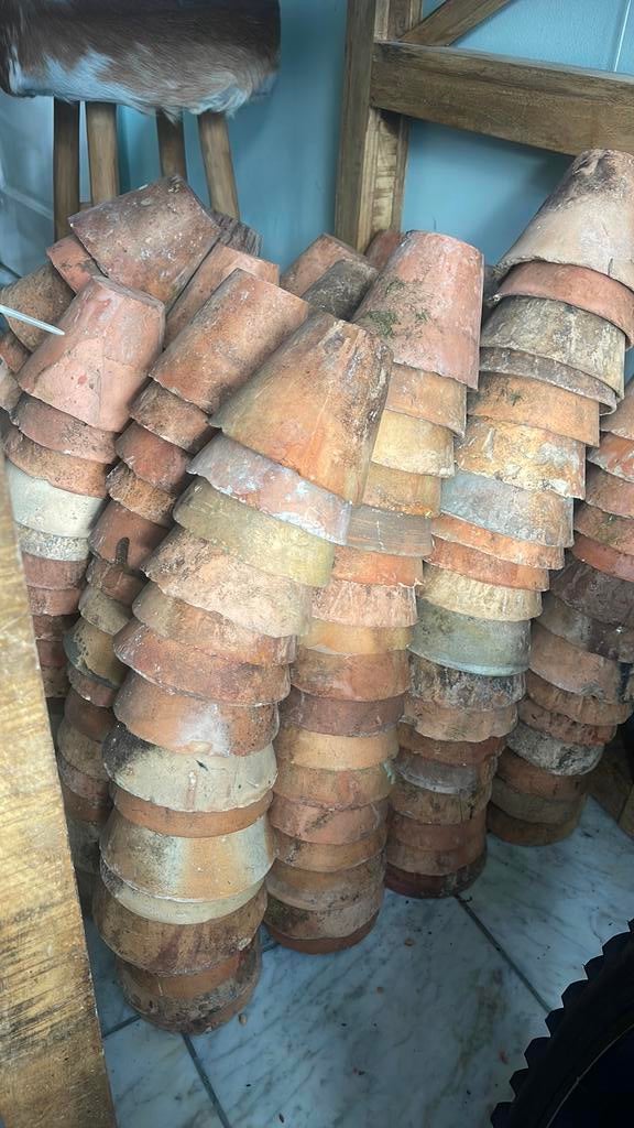 Planten pot asbak antiek frans harspot 200+stuks, Ophalen, Gebruikt, Rond, Balkon