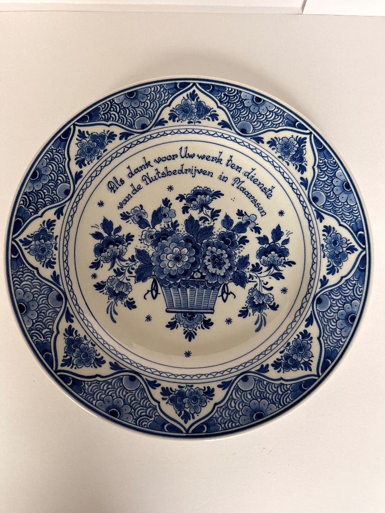 Delfts blauw decoratie bord zenith 1749, Antiek en Kunst, Ophalen of Verzenden
