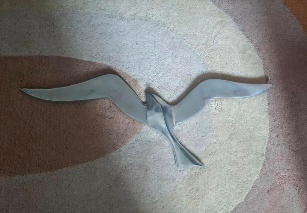 Zilverkleurige meeuw / wanddecoratie, Ophalen of Verzenden, Zo goed als nieuw