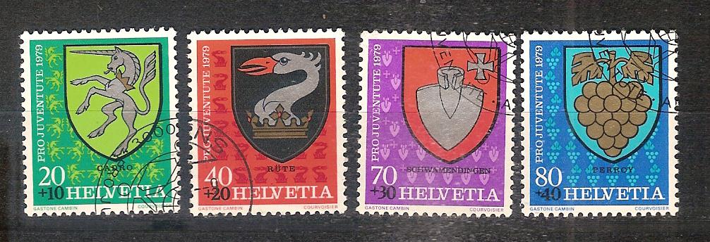 Zwitserland 1165-1168, Postzegels en Munten, Ophalen of Verzenden, Gestempeld
