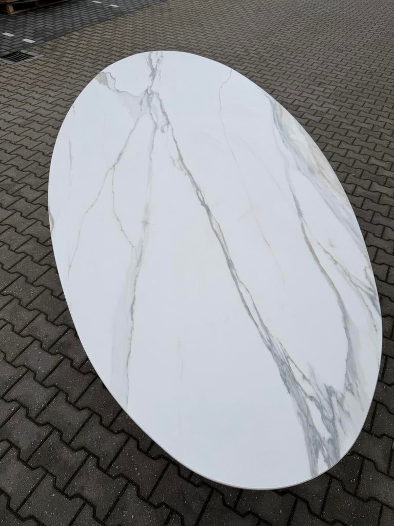 Nieuwe keramische eettafel - Calacatta Gold, Overige materialen, 100 tot 150 cm, Ophalen of Verzenden, Vijf personen of meer