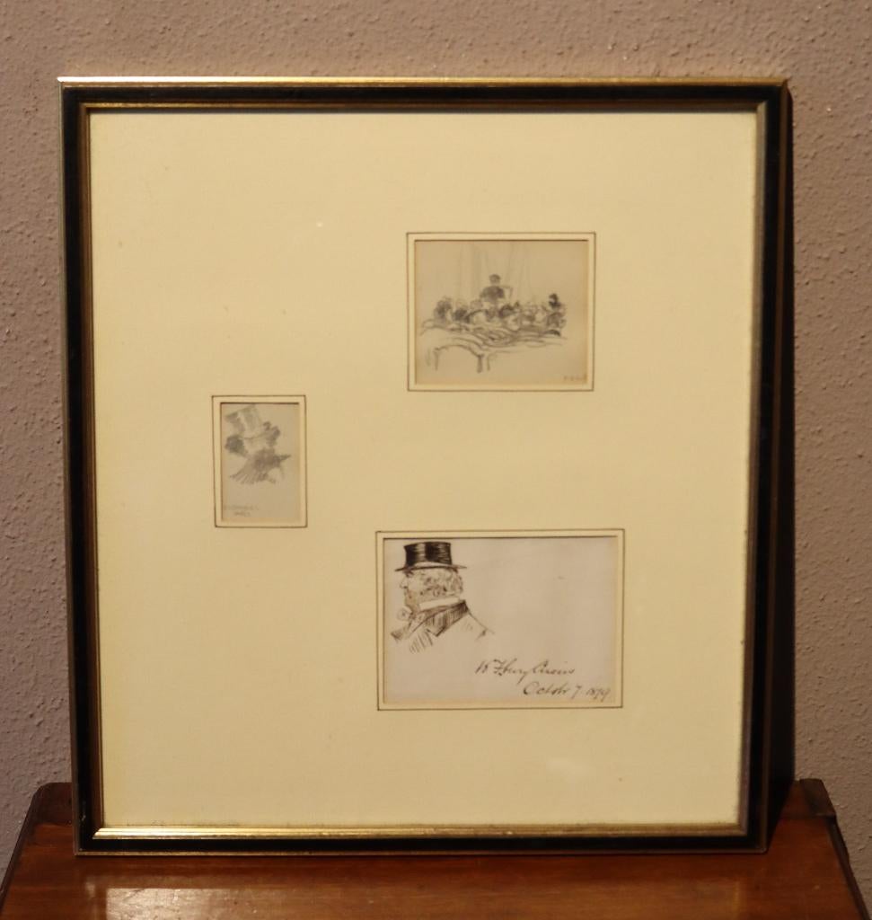 Set 19e eeuwse tekeningen uit Parijs, Antiek en Kunst, Ophalen of Verzenden