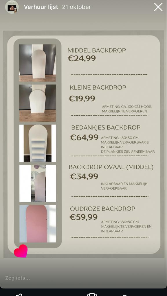 Verschillende backdrops te huur, Ophalen of Verzenden