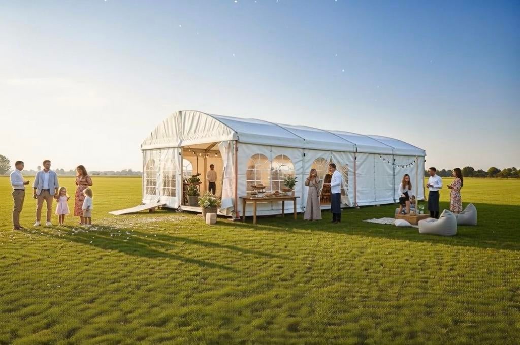 Te Huur | Aluhal Boogtent 6x12 - Perfect voor evenementen!, Ophalen of Verzenden, Gebruikt