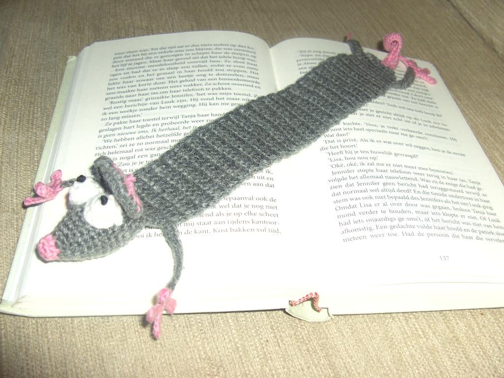 boekenlegger muis gehaakt, Ophalen of Verzenden, Nieuw, Haken, Overige typen