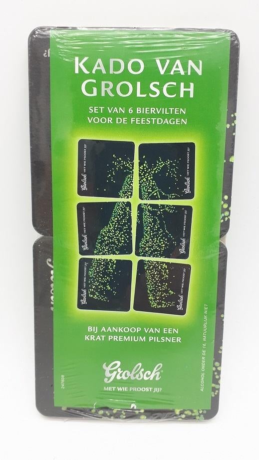  Grolsch Bierviltjesset Feestdagen 6 st., Ophalen of Verzenden, Nieuw, Viltje(s), Grolsch