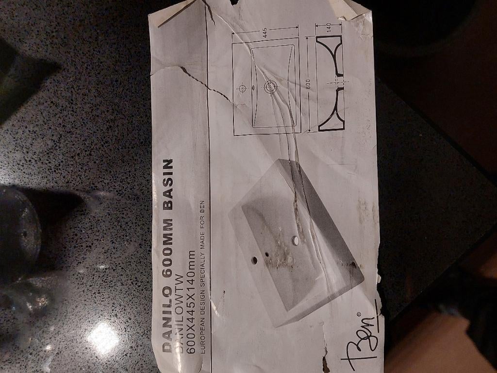 Ben Danilo wastafel 60cm wit, Ophalen, Nieuw, Wastafel