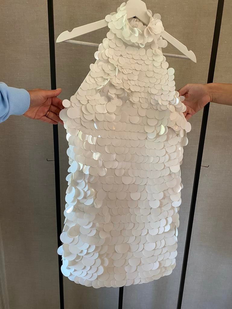 Jurk met open rug, Wit, Nieuw, Cocktailjurk, Ophalen of Verzenden