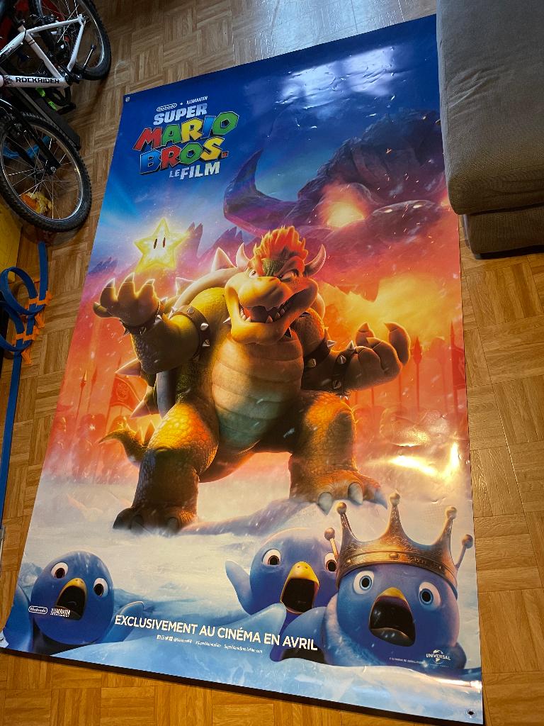 Mario movie poster BIG (152x245 cm), Ophalen, Gebruikt, Deurposter of groter, Film en Tv
