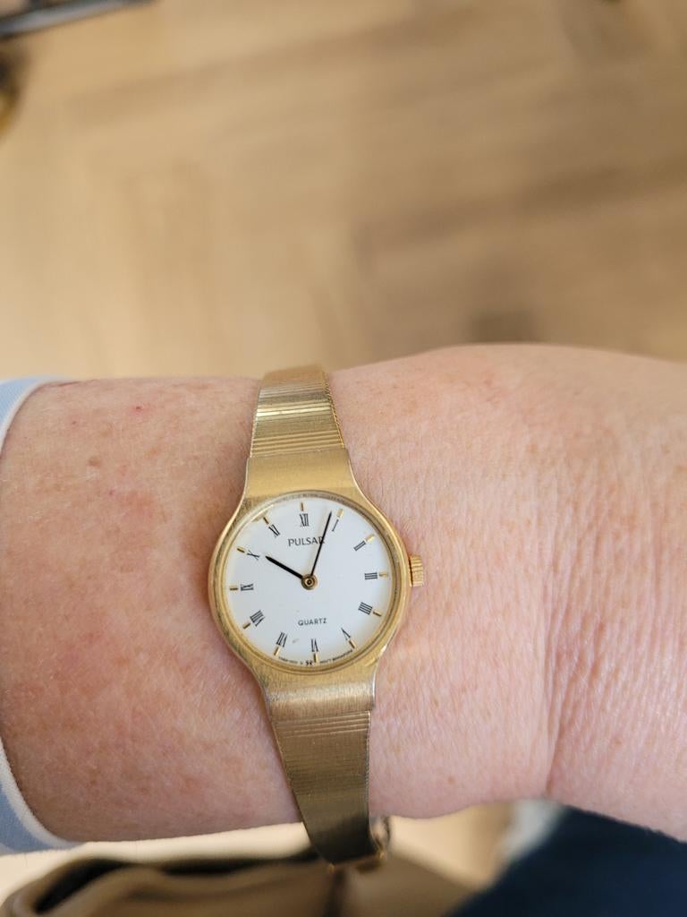 Vintage Pulsar Quartz goudkleurig dameshorloge, Seiko, Staal, Polshorloge, 1960 of later