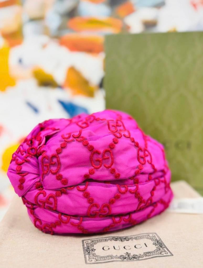 Gucci GG roze tule hoofdband hoedje tot 6 jaar, Verzenden, Gucci EU, Customercare@gucci.com, Zo goed als nieuw