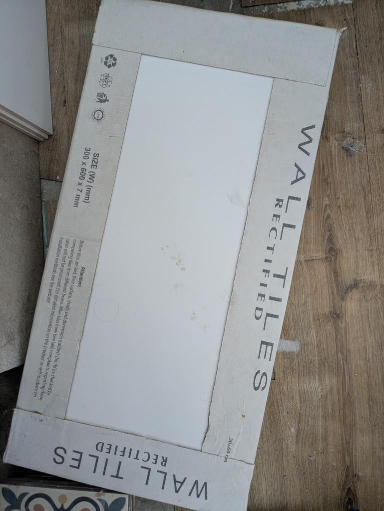 Muurtegels wit vol pak 30 x 60 rectified., Ophalen, 60 cm of meer, Nieuw, Minder dan 5 m²