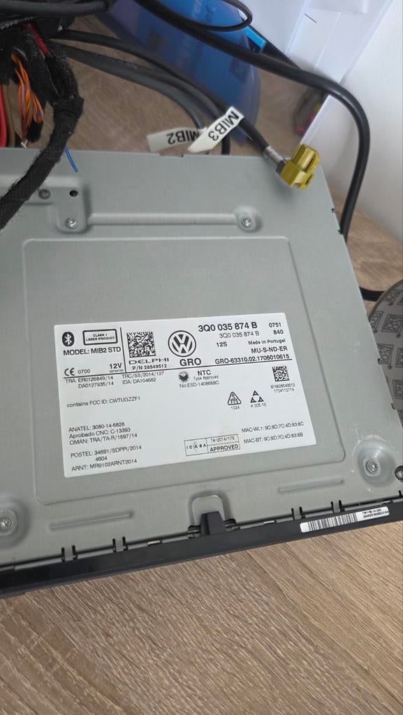 MIB2 headunit Delphi 3Q0035874B excl scherm, Ophalen of Verzenden