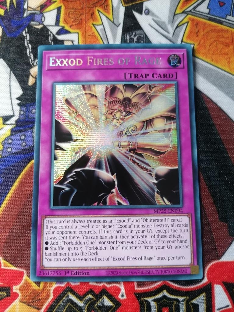 Exxod Fires of Rage - Secret Rare MP25 - Yu-Gi-Oh, Ophalen of Verzenden, Zo goed als nieuw, Foil