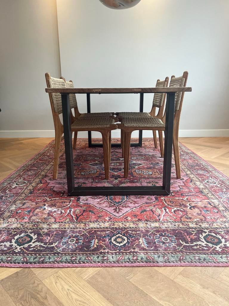 Eettafel 90 x 185 cm, Ophalen, Gebruikt, 50 tot 100 cm, 150 tot 200 cm