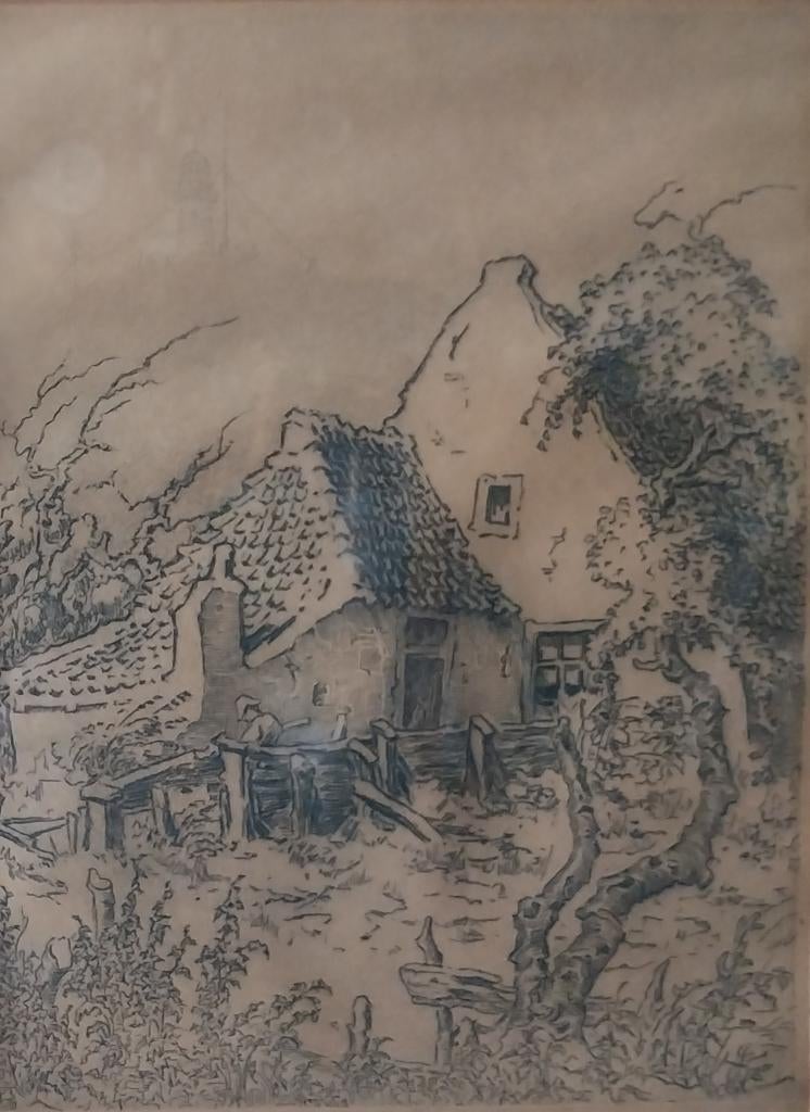 Toon de Jong (1879-1978) - Vlieland - Ets - 1920, Antiek en Kunst, Kunst | Etsen en Gravures, Ophalen of Verzenden