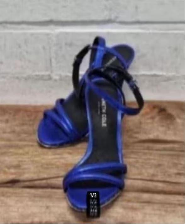 Kenneth Cole - Metallic leren strappy sandals 36 - Nieuw, Pumps, Blauw, Kenneth Cole, Nieuw