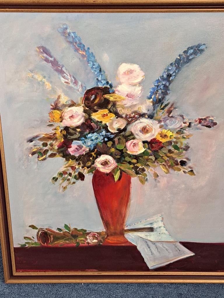 Schilderij met bloemen in vaas, Ophalen