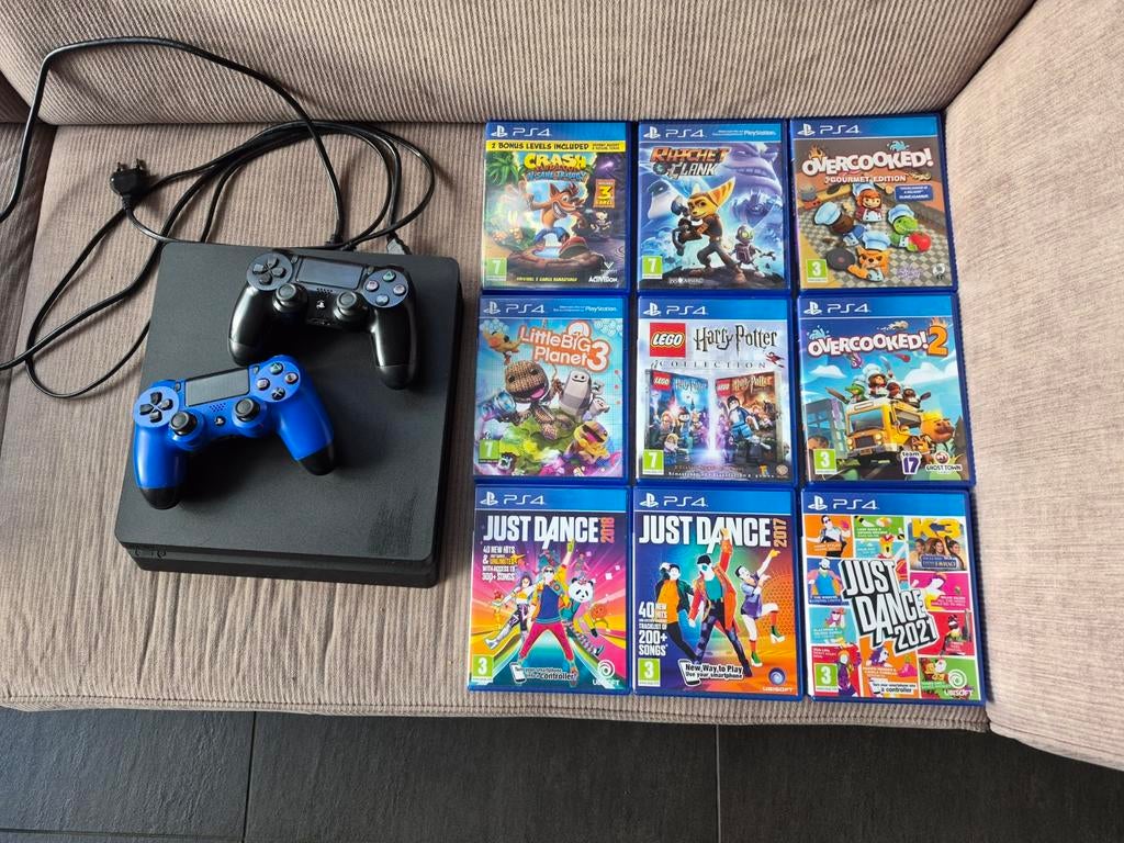 Ps4 met 2 console en 9 spellen voor kinderen, Spelcomputers en Games, Ophalen of Verzenden, Slim