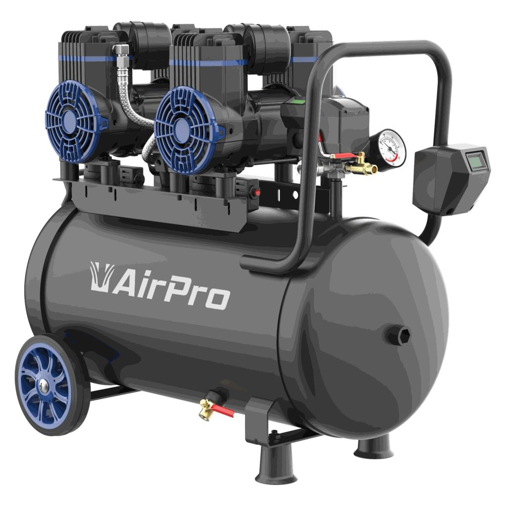 Stille Compressor olievrij - 2x1.8pk - 40 Liter tank - 230V, Niet ingevuld, Nieuw, Niet ingevuld, Niet ingevuld