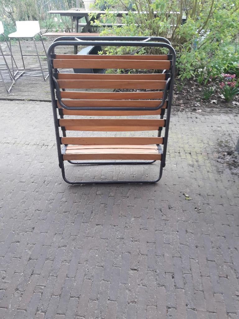 opklapbaar bed, Gebruikt, Eenpersoons, Zwart, 80 cm