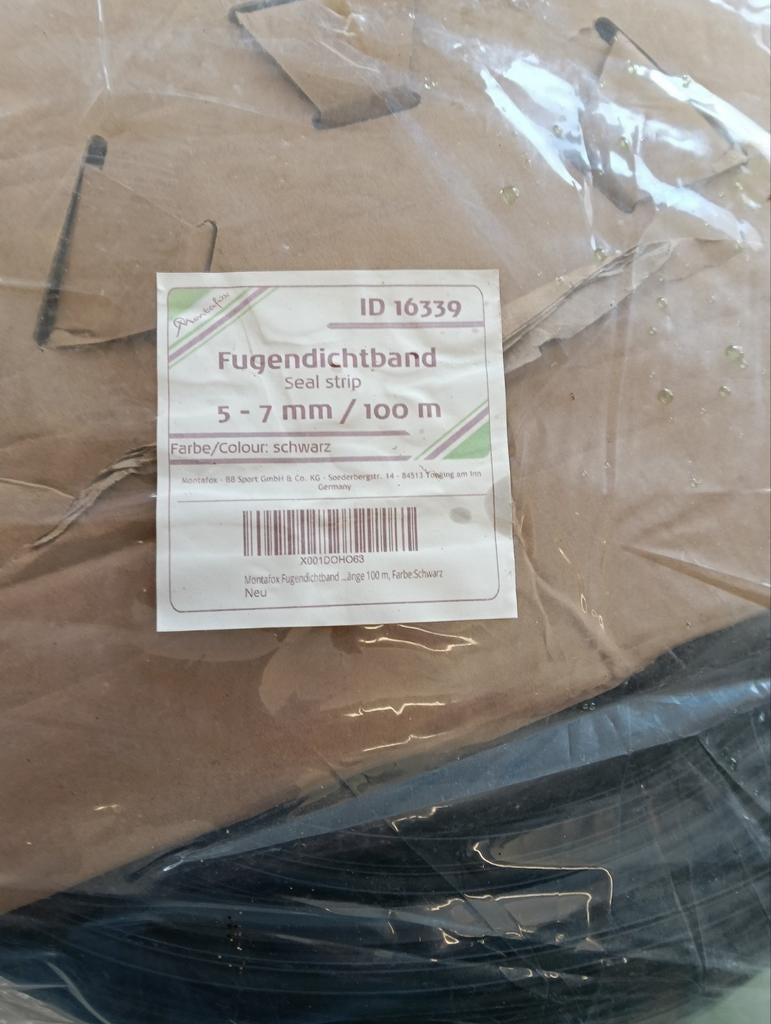 Rubberen afdichtingsband 5-7 mm / 100 m - Zwart, Doe-het-zelf en Verbouw, Ophalen, Nieuw, Overige materialen, 4 tot 8 cm