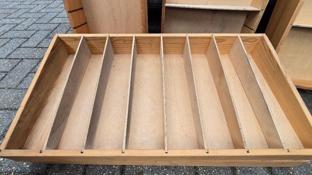 Houten bakken laden diverse maten 80 100 120 komt uit Lundia, Ophalen, Gebruikt, 5 laden of meer, Lundia